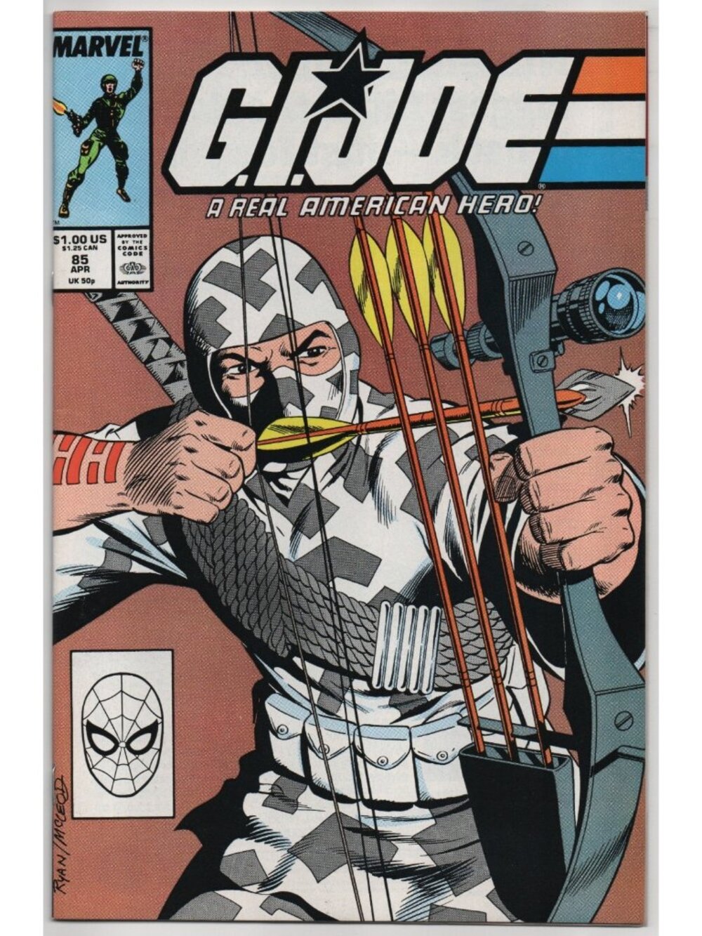 G.I. Joe A Real American Hero 85 Marvel 1989 VF+ 8.5 Storm Shadow Silent Issue